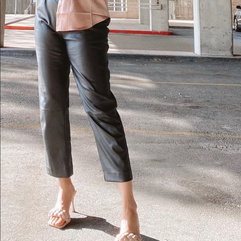 Faux leather high waisted pants